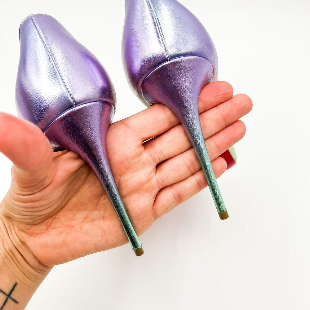 Christian Louboutin Iriza Pumps 100 Ombré Iridescent Heels EU 37.5 US 7.5 - Picture 8 of 14